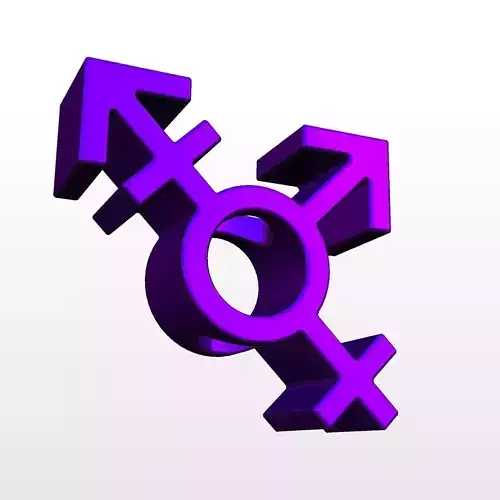 3D printed model of the transgender gender symbol 3D print model