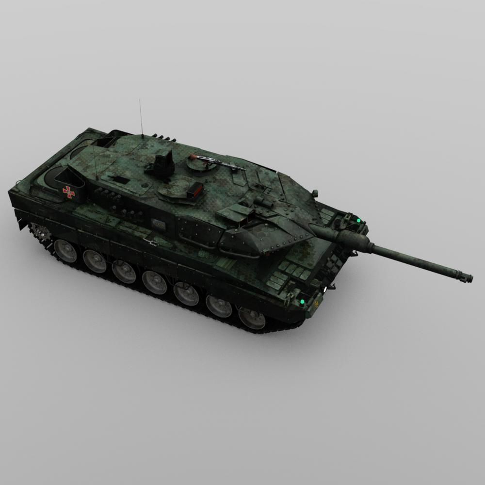 Leopard 2 Tank in fbx and obj formats 3D model_5