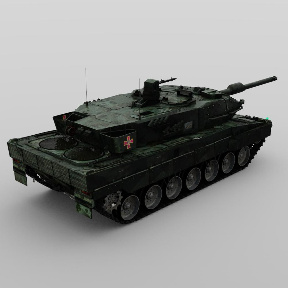 Leopard 2 Tank in fbx and obj formats 3D model_6