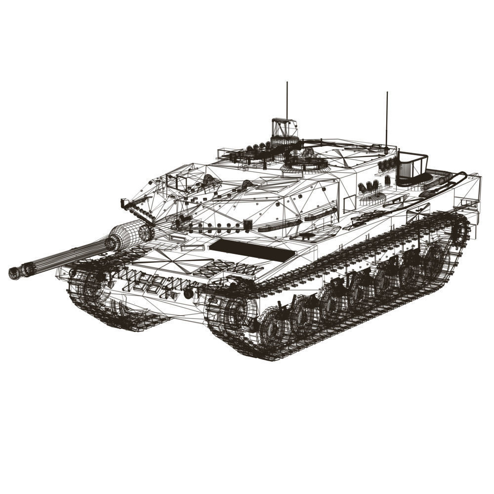 Leopard 2 Tank in fbx and obj formats 3D model_9
