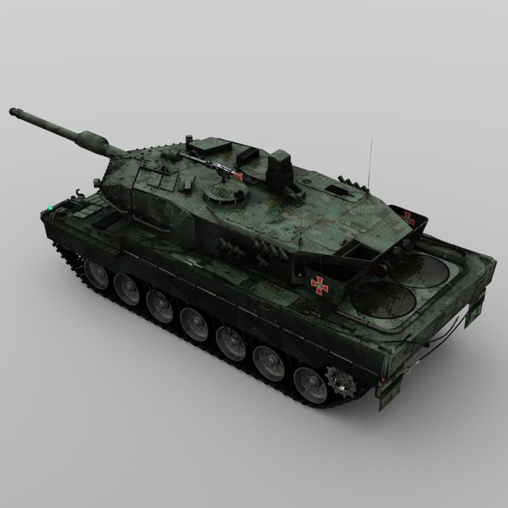 Leopard 2 Tank in fbx and obj formats 3D model_7