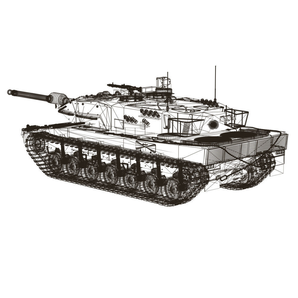 Leopard 2 Tank in fbx and obj formats 3D model_10