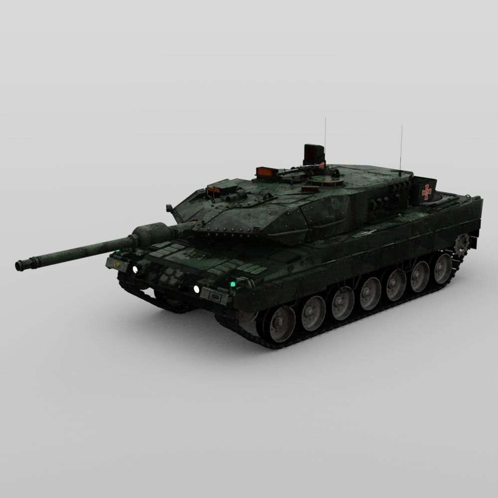 Leopard 2 Tank in fbx and obj formats 3D model_4