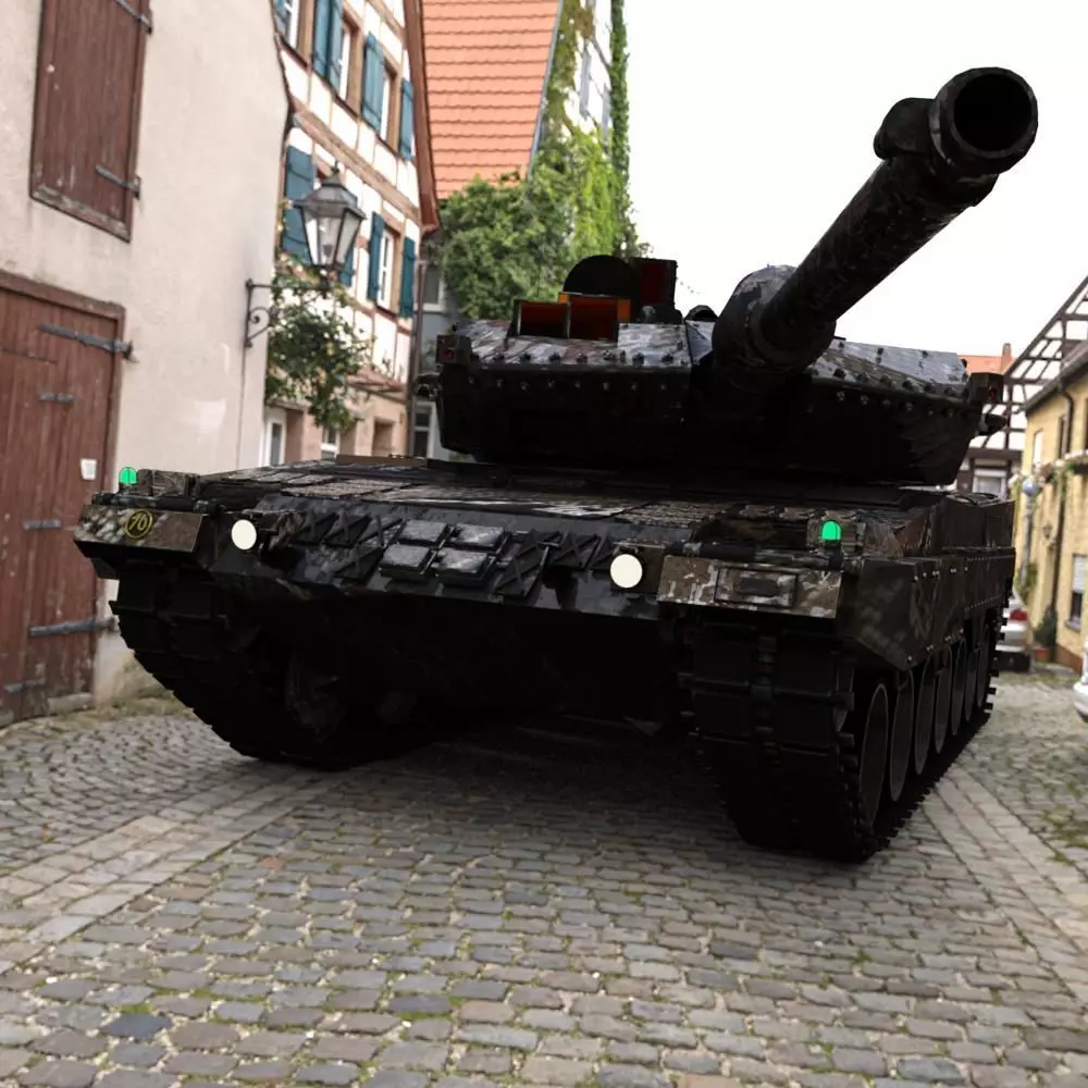 Leopard 2 Tank in fbx and obj formats 3D model_0