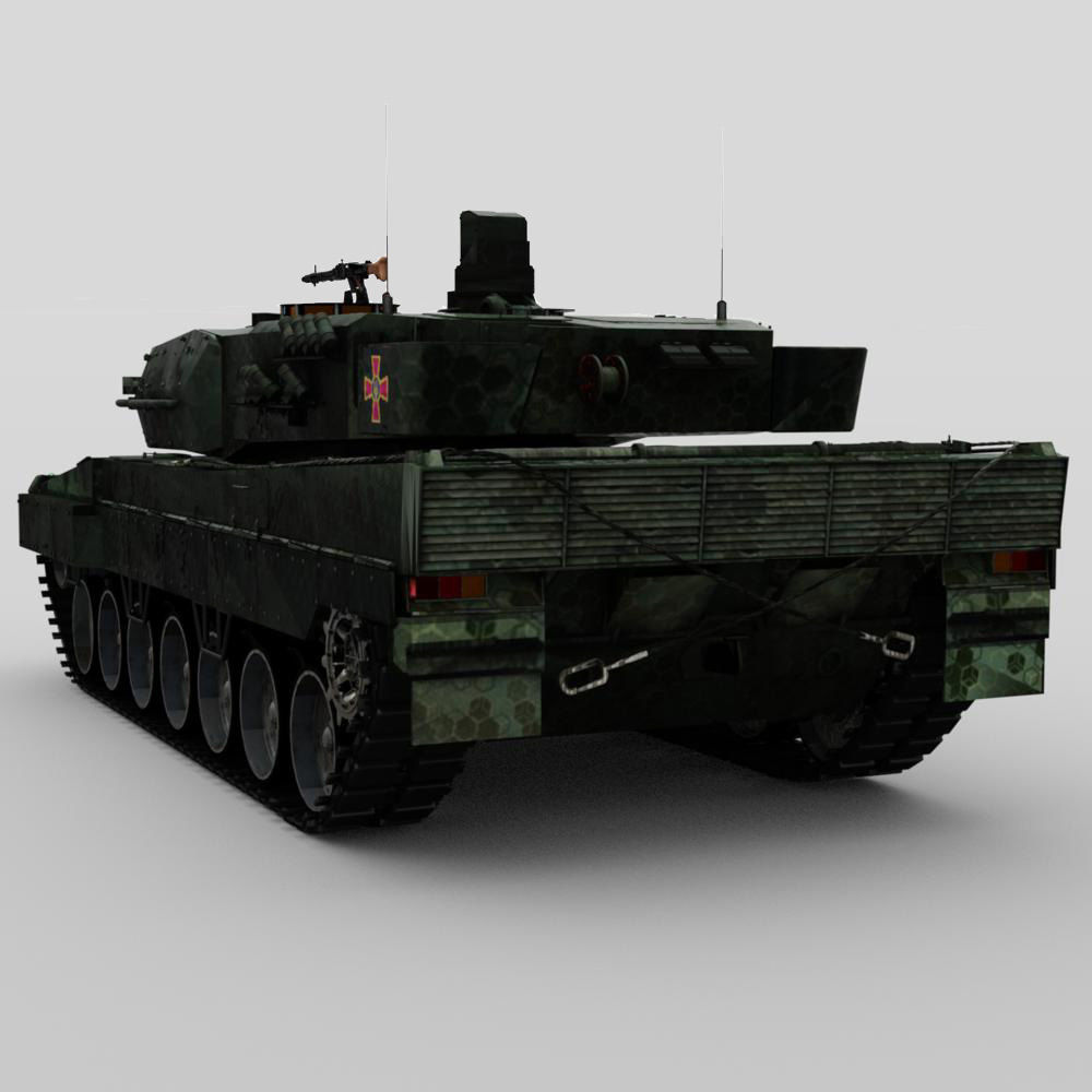 Leopard 2 Tank in fbx and obj formats 3D model_8