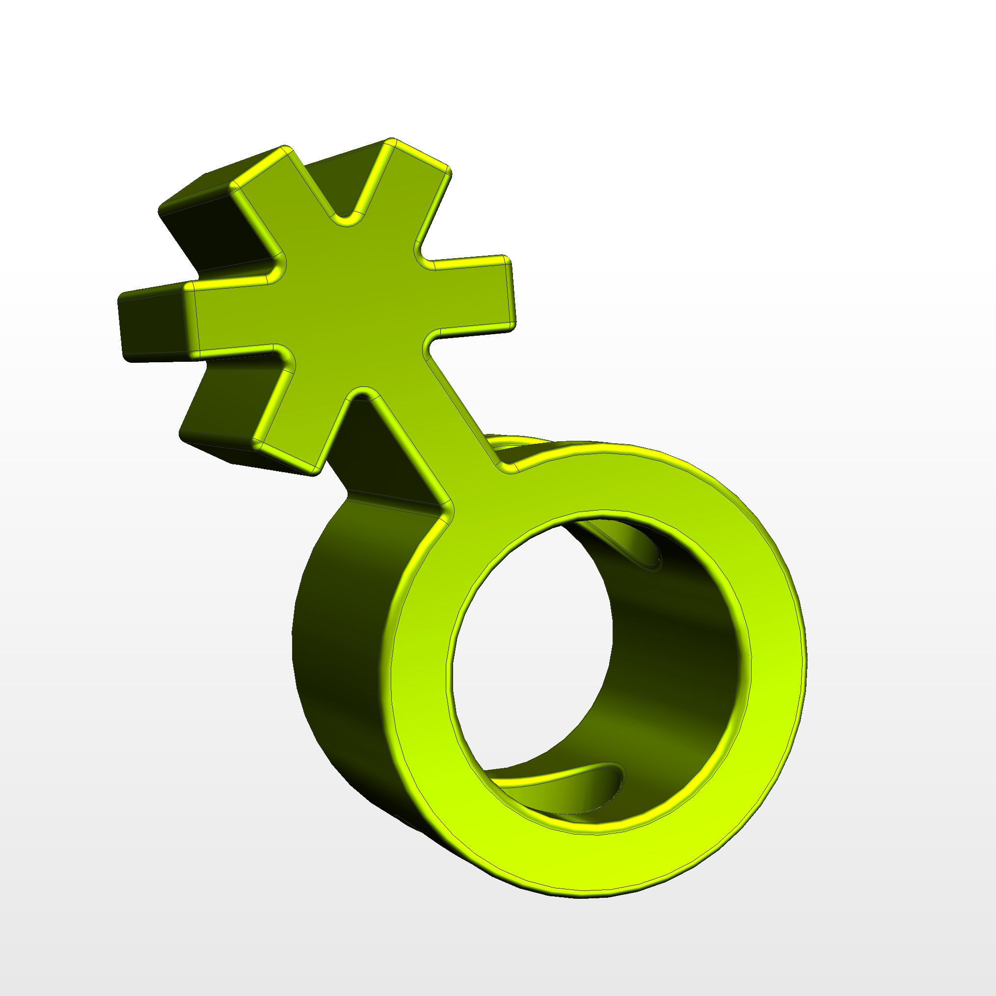 3D model of the non-binary gender identity symbol 3D print model_5