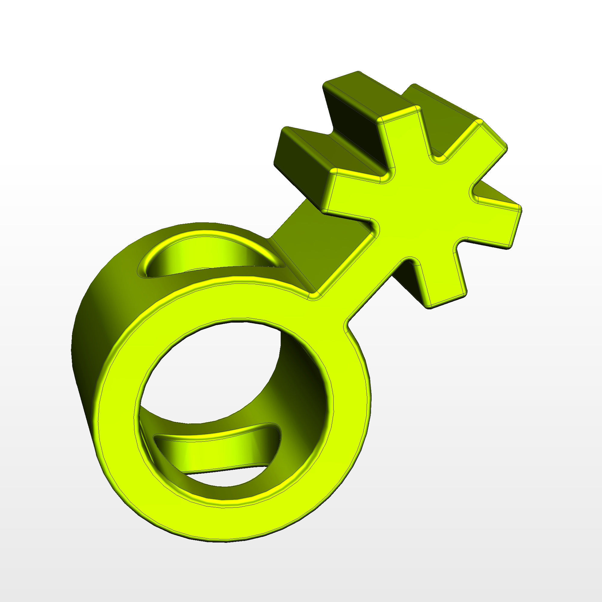 3D model of the non-binary gender identity symbol 3D print model_1