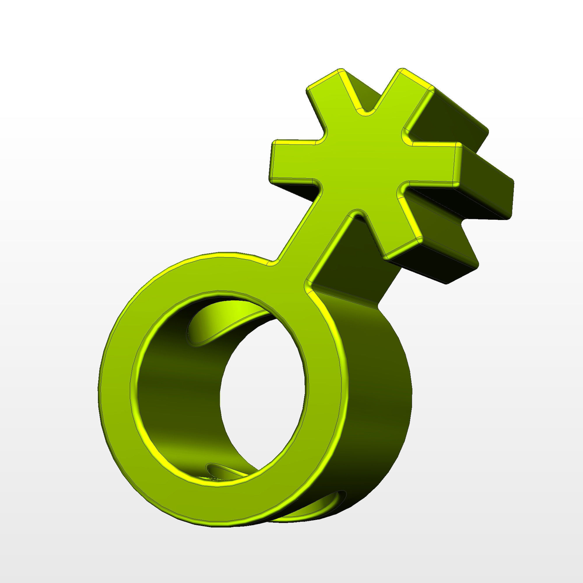 3D model of the non-binary gender identity symbol 3D print model_3