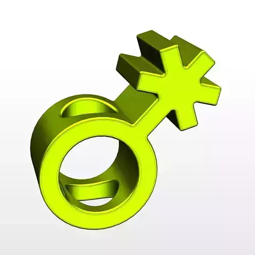 3D model of the non-binary gender identity symbol 3D print model