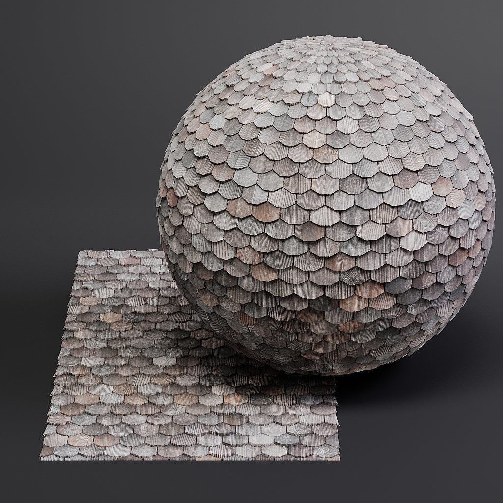 Woodfacades vol03 Wood Shingles 8K Seamless PBR Materials Texture_34