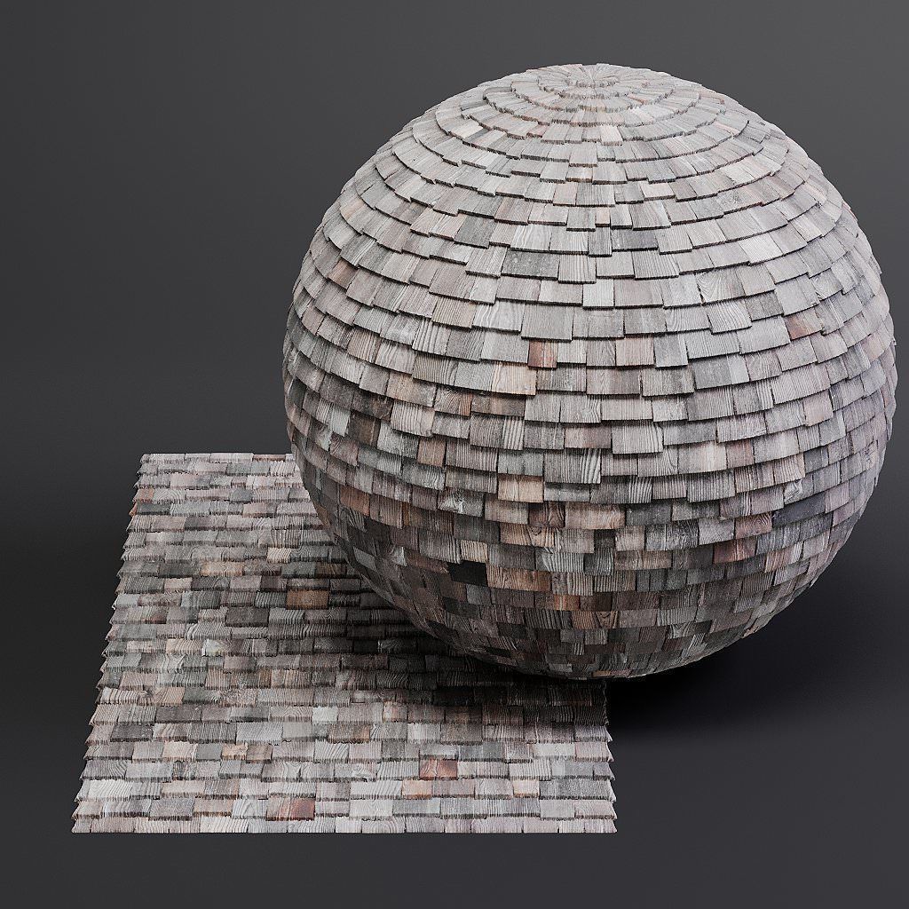 Woodfacades vol03 Wood Shingles 8K Seamless PBR Materials Texture_18