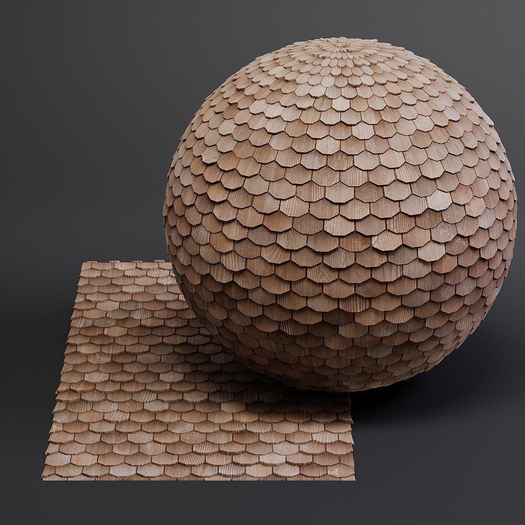 Woodfacades vol03 Wood Shingles 8K Seamless PBR Materials Texture_32