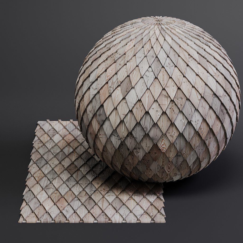 Woodfacades vol03 Wood Shingles 8K Seamless PBR Materials Texture_3