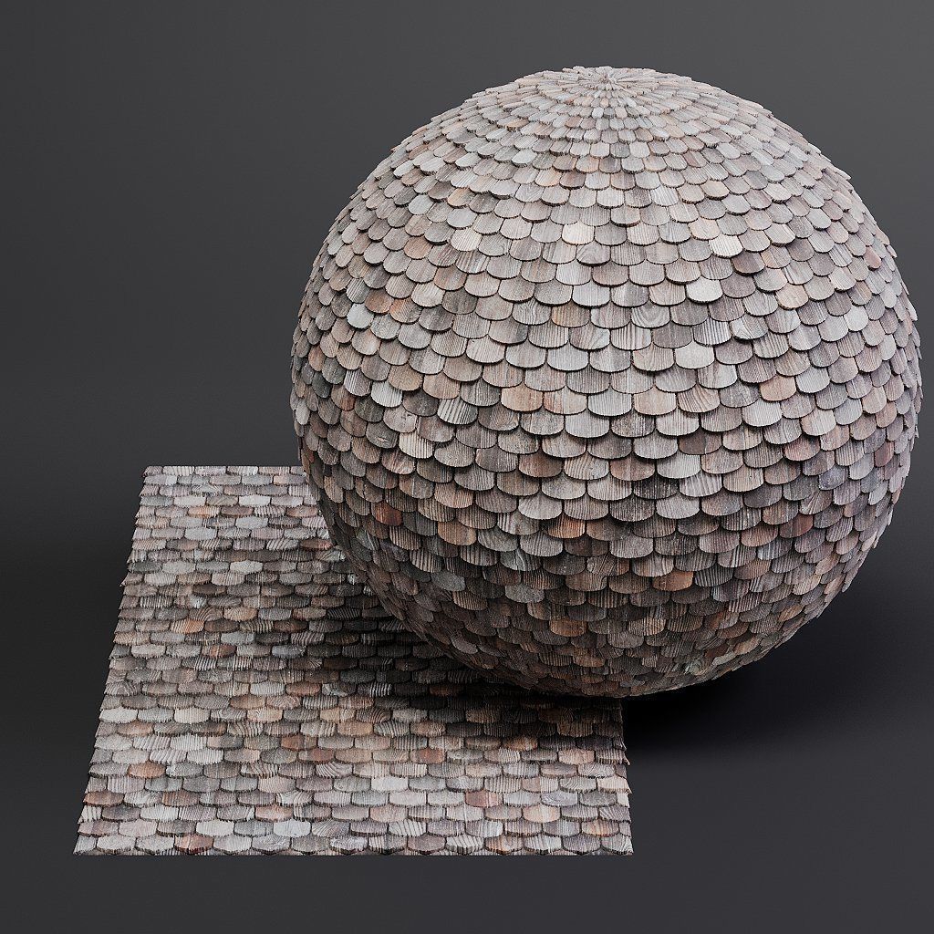 Woodfacades vol03 Wood Shingles 8K Seamless PBR Materials Texture_38