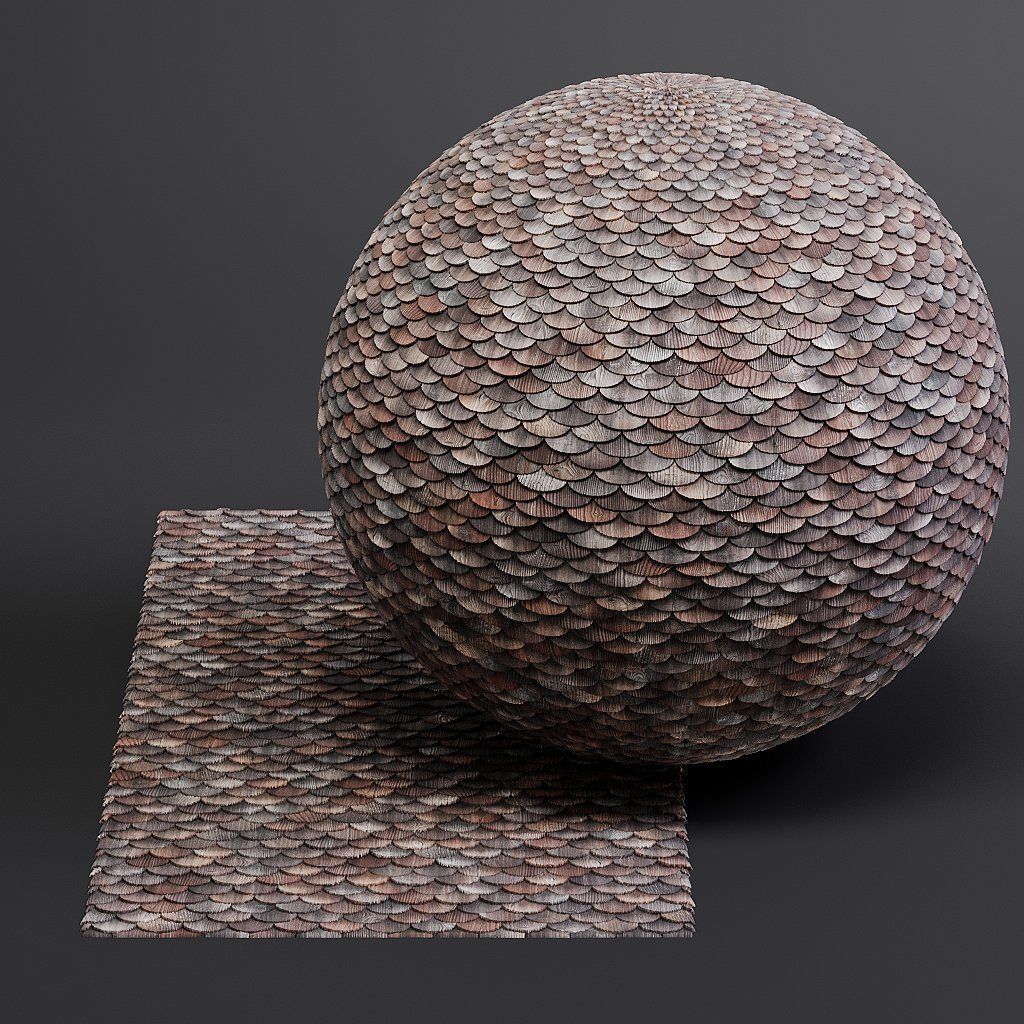 Woodfacades vol03 Wood Shingles 8K Seamless PBR Materials Texture_23