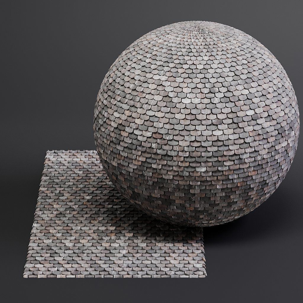 Woodfacades vol03 Wood Shingles 8K Seamless PBR Materials Texture_7