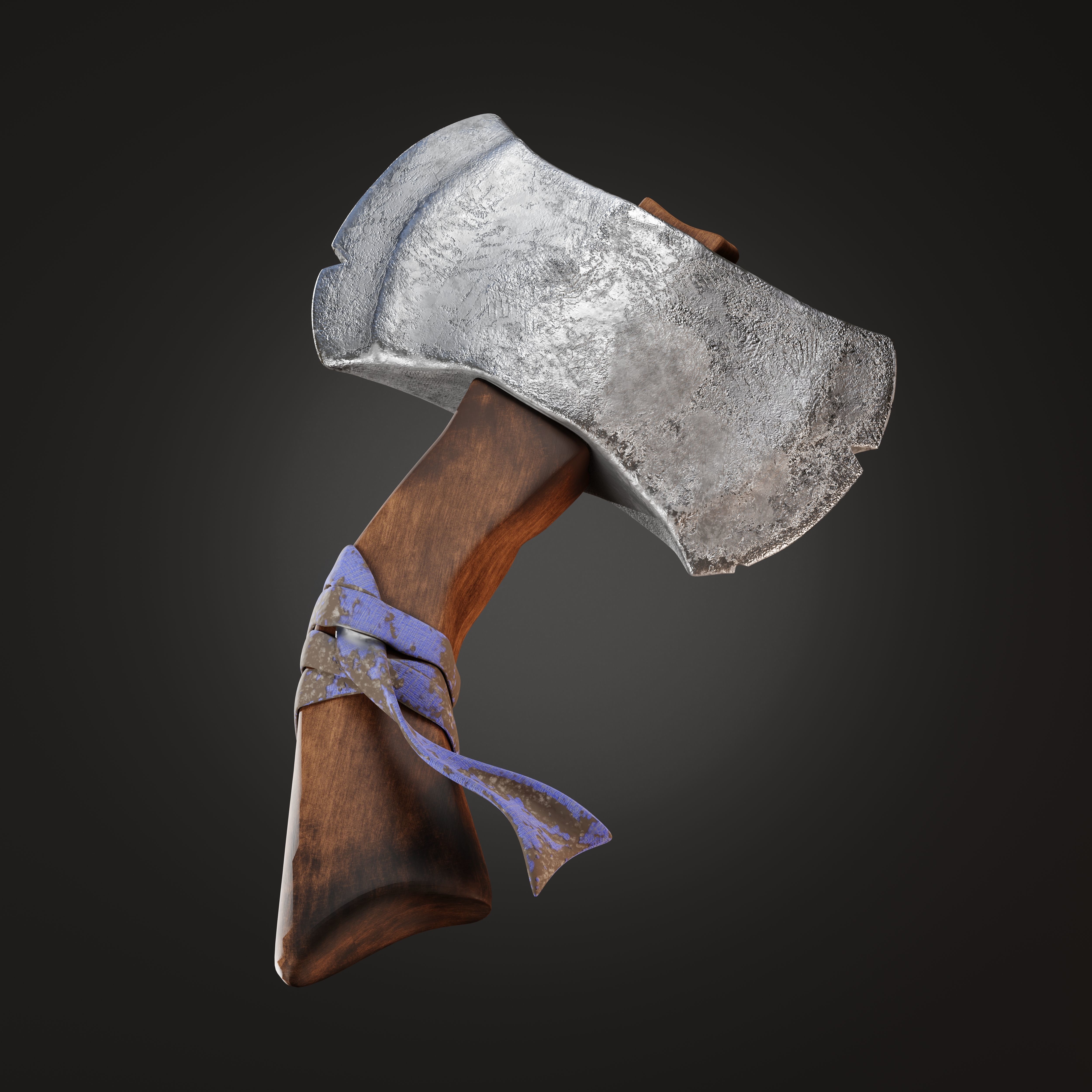 Viking Weapons Set Low-poly 3D model_4