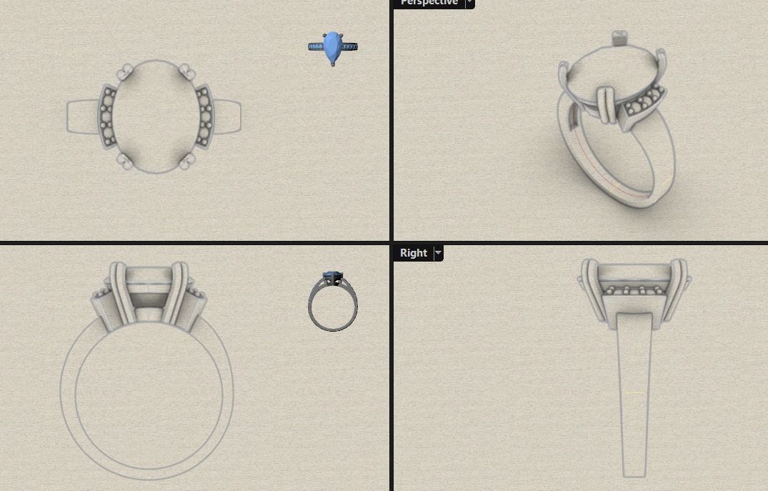 Enagagement ring 3D print model_3
