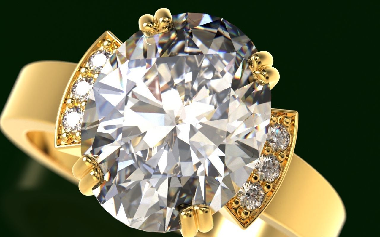 Enagagement ring 3D print model_1