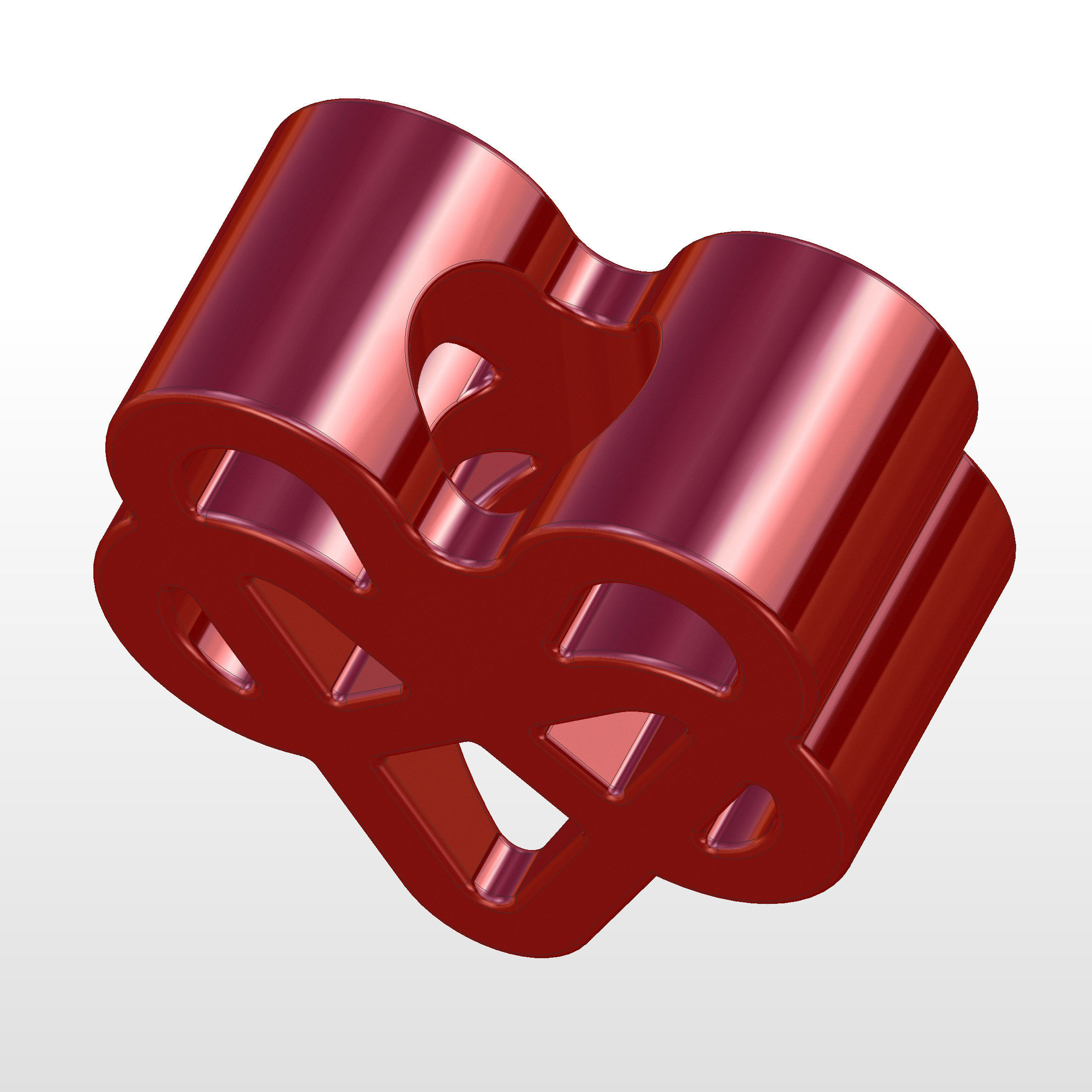 straw topper symbolizing polyamory 3D print model_6