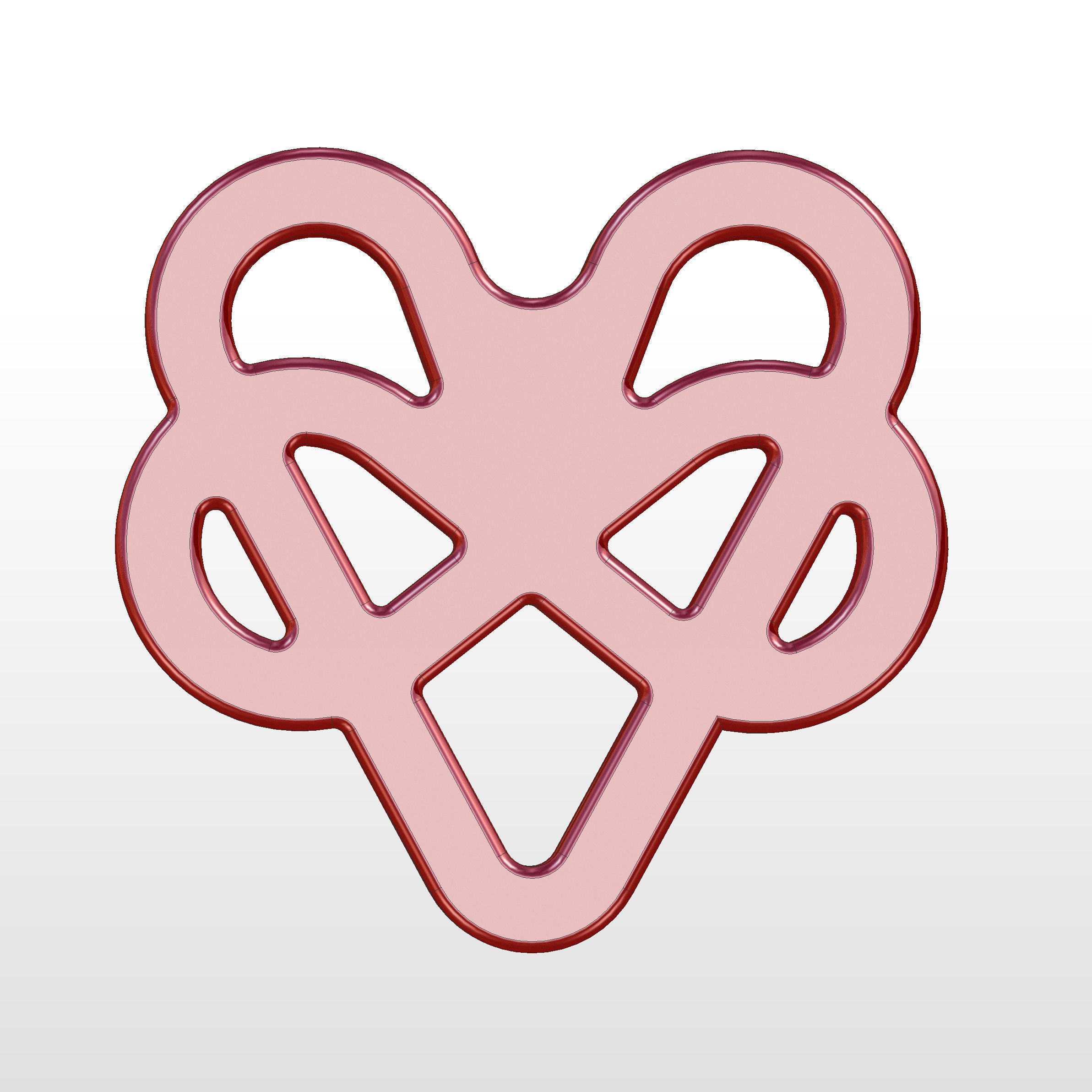 straw topper symbolizing polyamory 3D print model_13