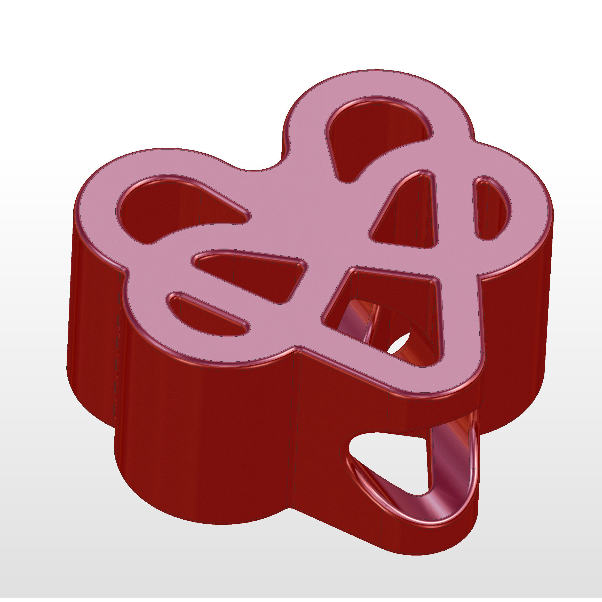 straw topper symbolizing polyamory 3D print model_5