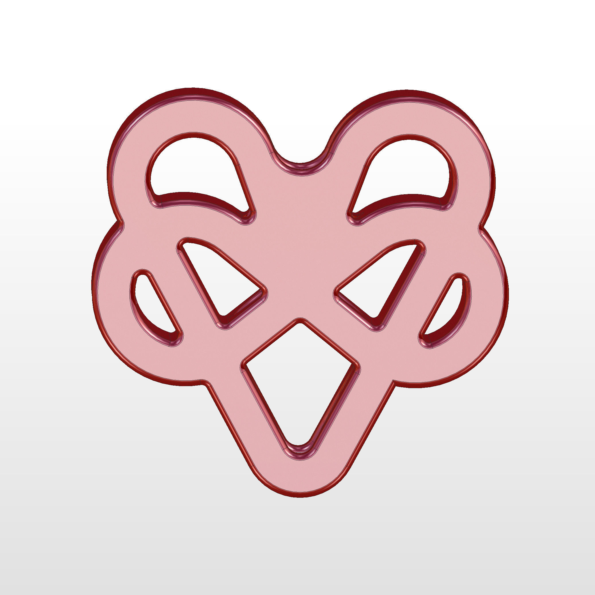 straw topper symbolizing polyamory 3D print model_3