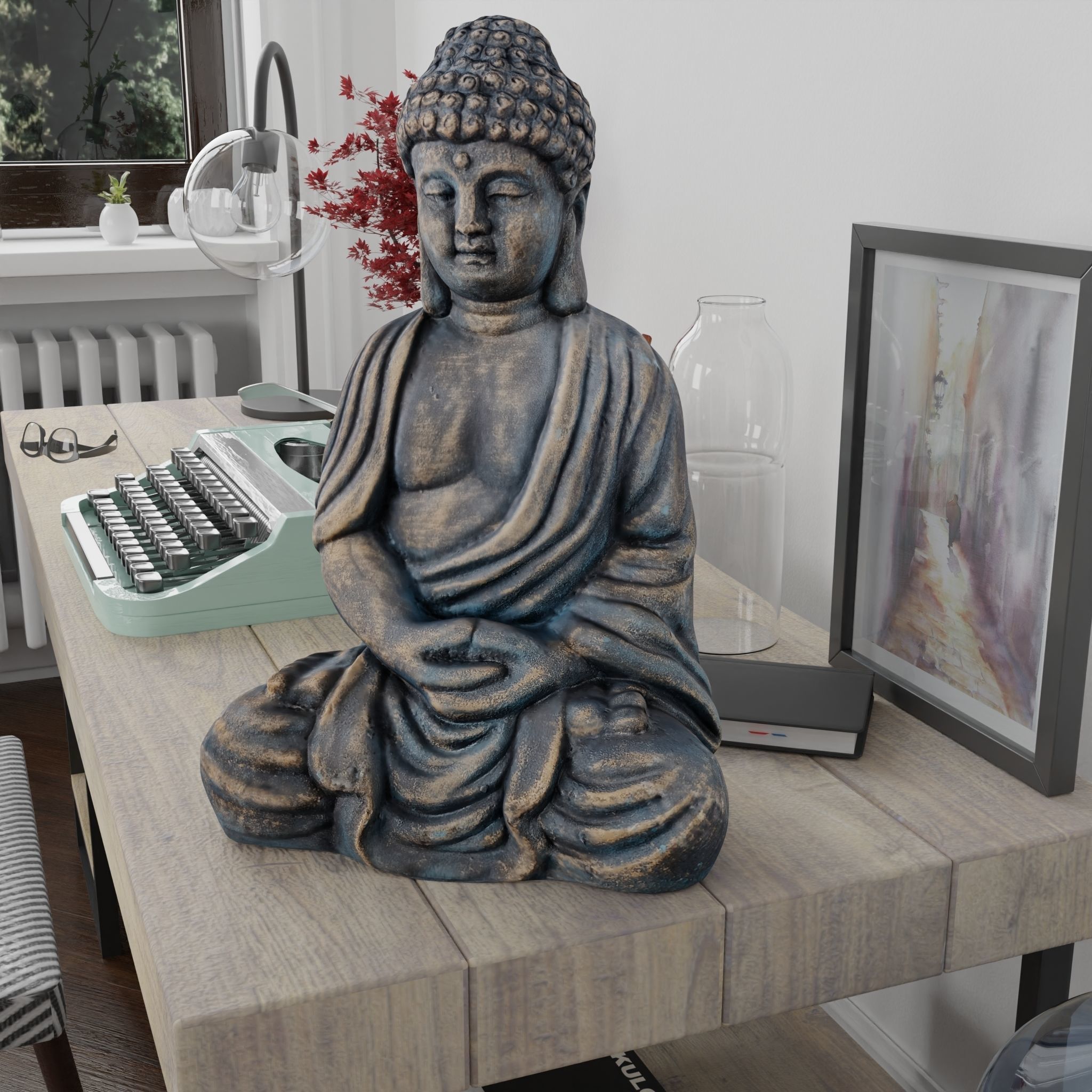 Buddha Pack Photorealistic Low Poly PBR Models - 4 Buddhas 3D Model Collection_7