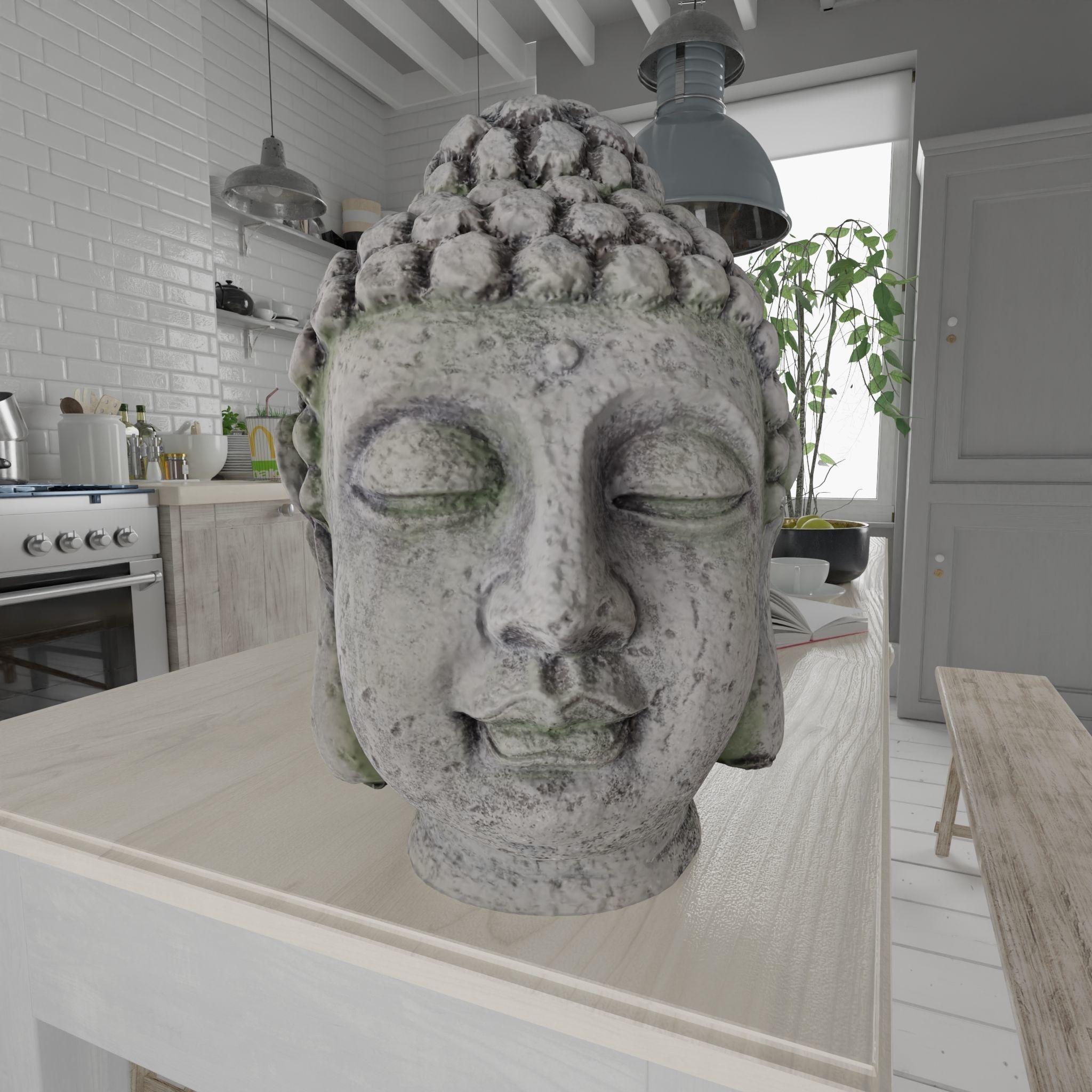 Buddha Pack Photorealistic Low Poly PBR Models - 4 Buddhas 3D Model Collection_15