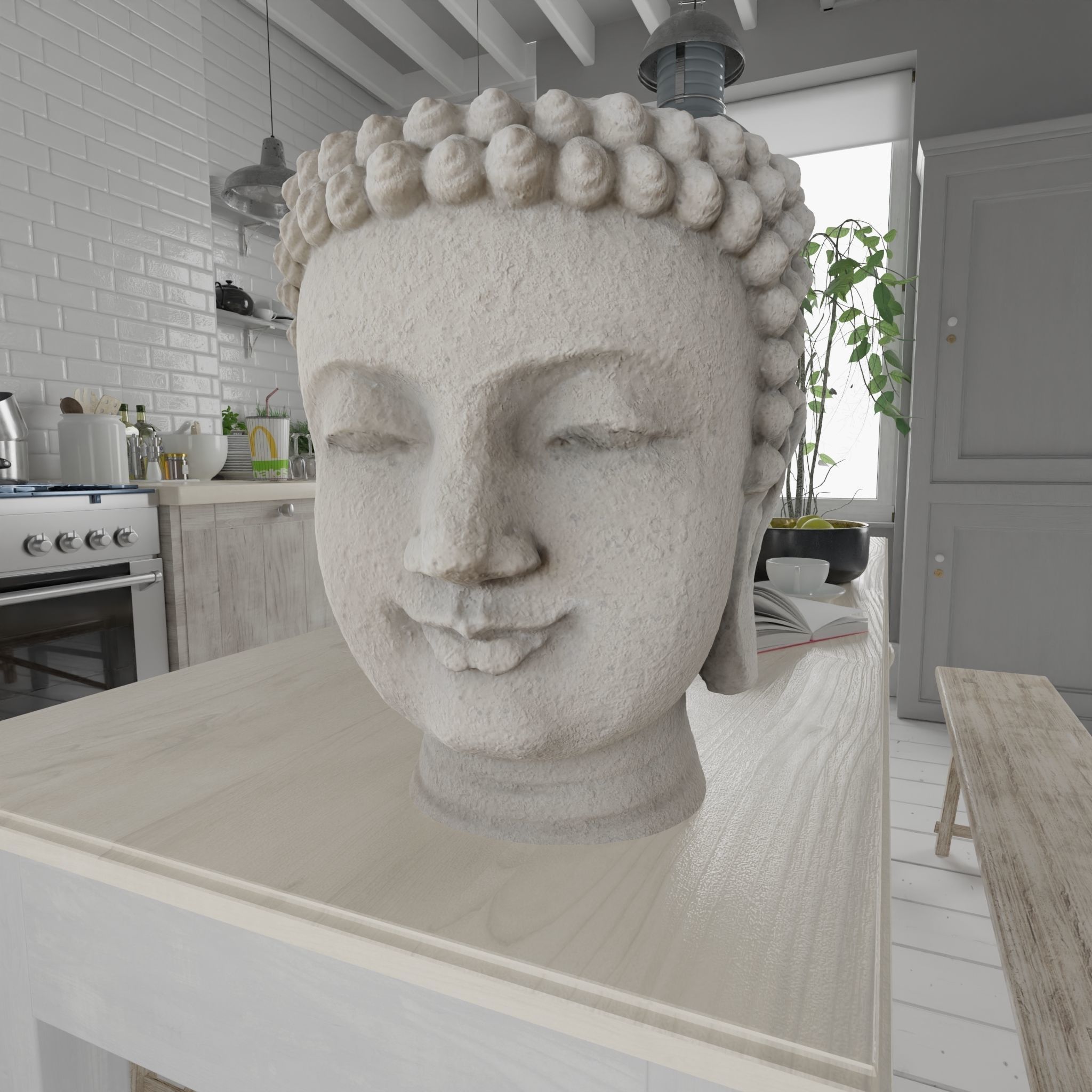 Buddha Pack Photorealistic Low Poly PBR Models - 4 Buddhas 3D Model Collection_21