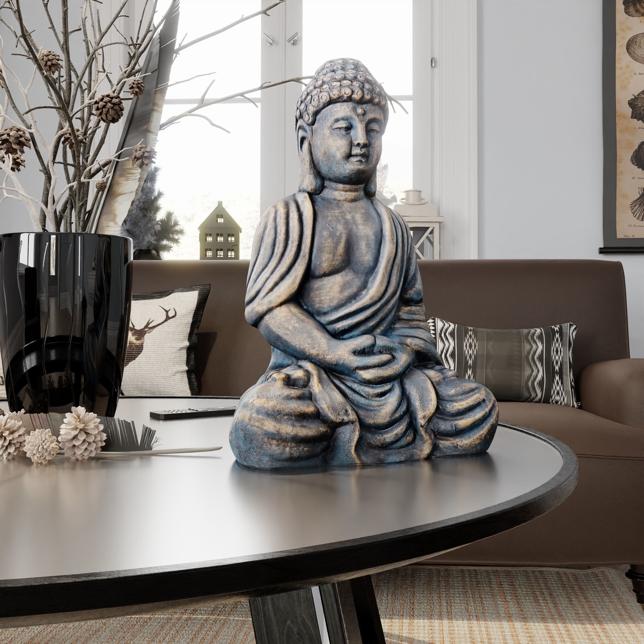 Buddha Pack Photorealistic Low Poly PBR Models - 4 Buddhas 3D Model Collection_9