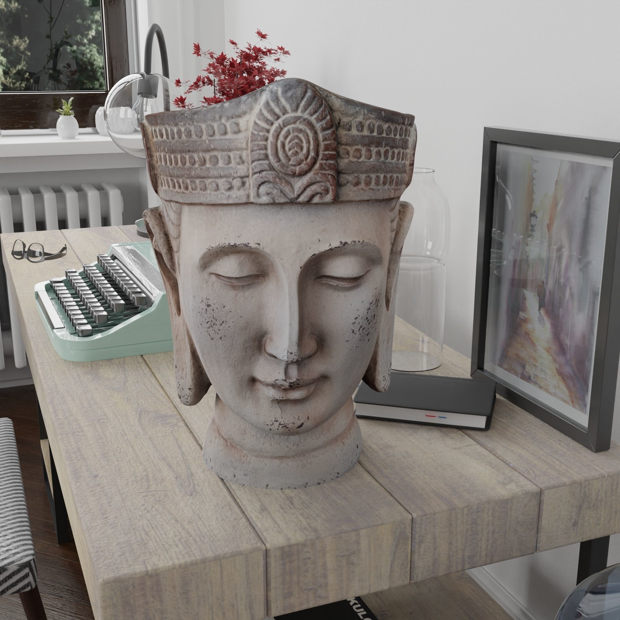 Buddha Pack Photorealistic Low Poly PBR Models - 4 Buddhas 3D Model Collection_12