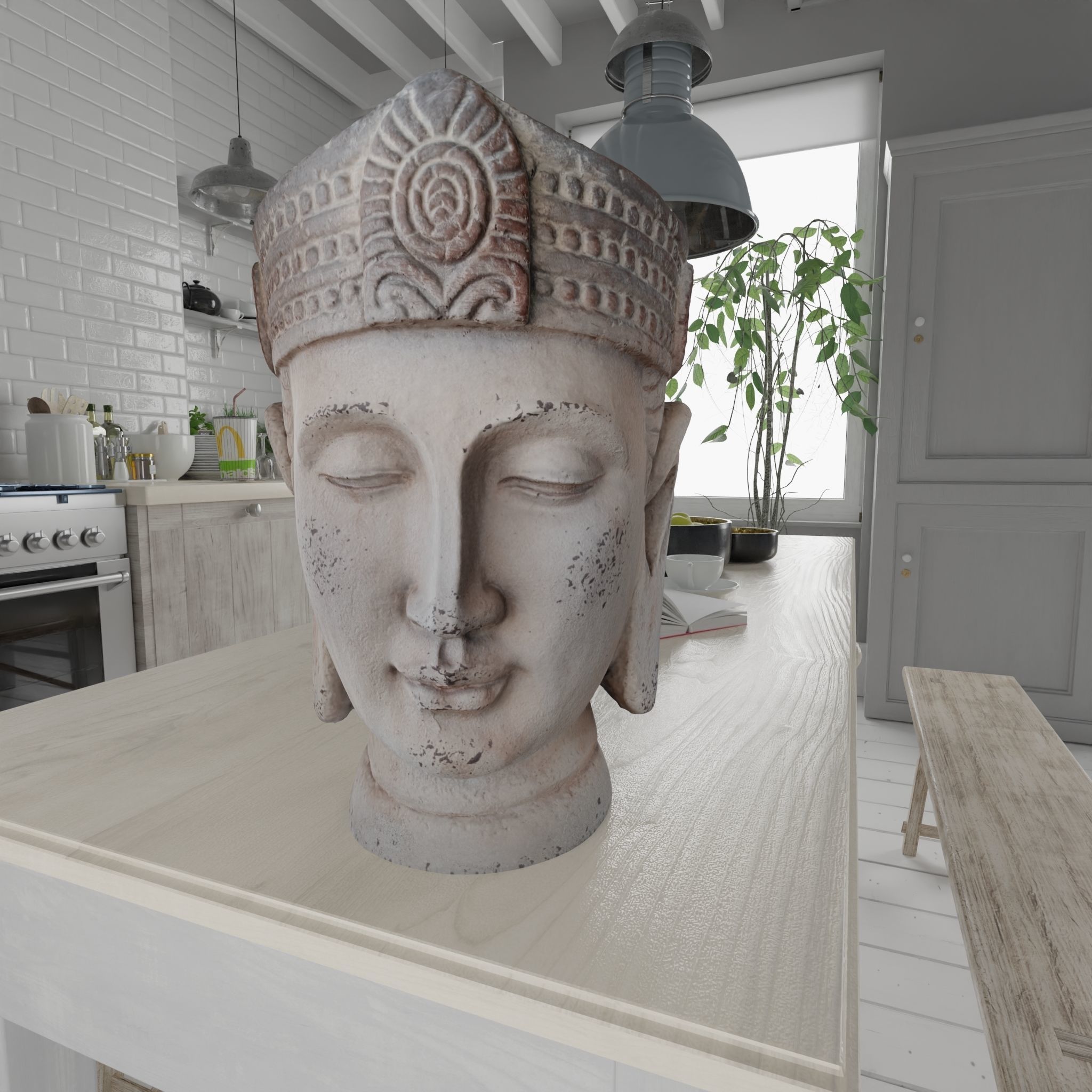 Buddha Pack Photorealistic Low Poly PBR Models - 4 Buddhas 3D Model Collection_8