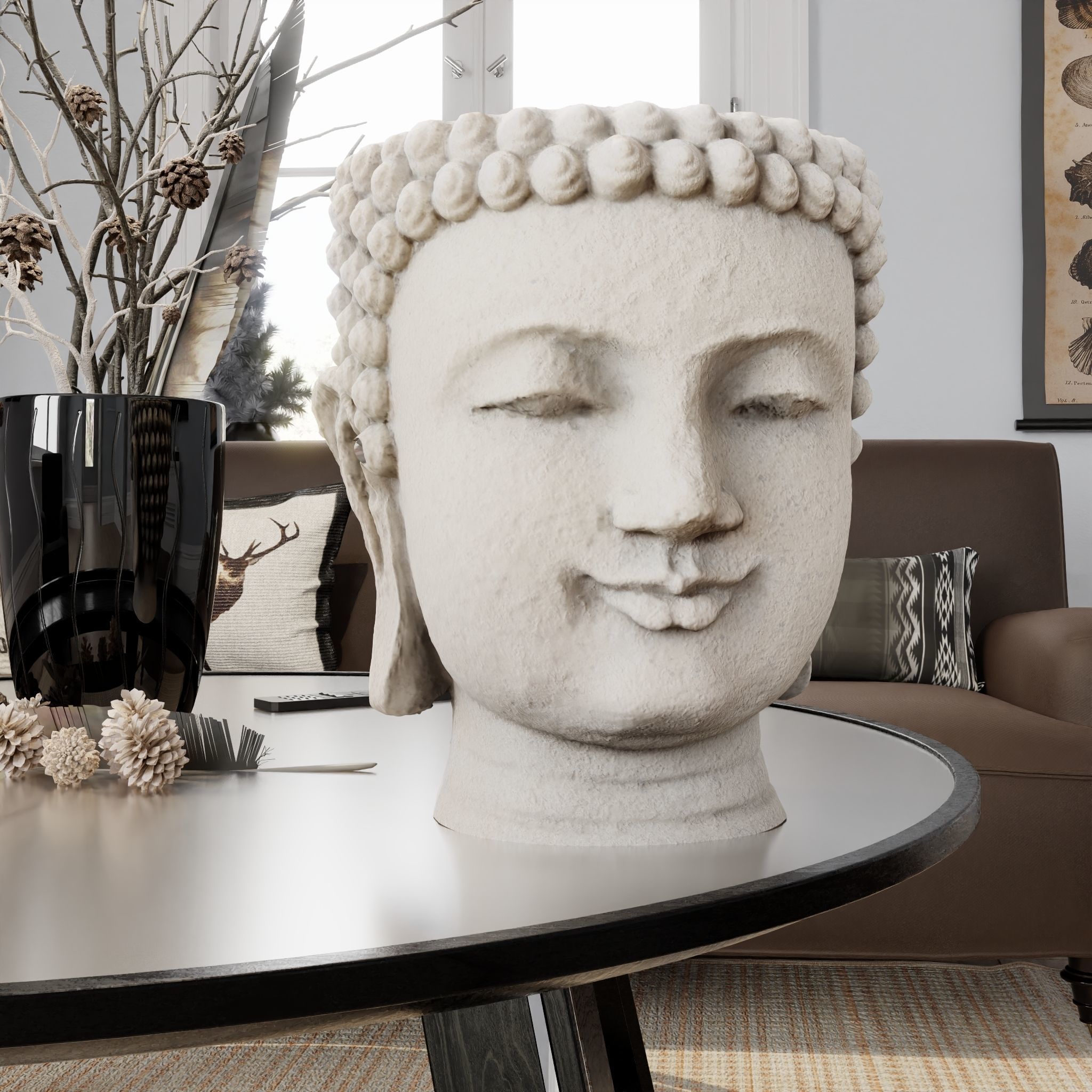 Buddha Pack Photorealistic Low Poly PBR Models - 4 Buddhas 3D Model Collection_20