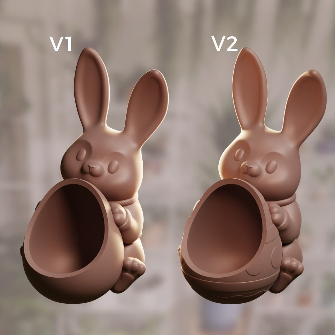 EASTER BUNNY - PLANT POT - PRINT IN PLACE- Planter - NO SUPPORTS 3D print model_4