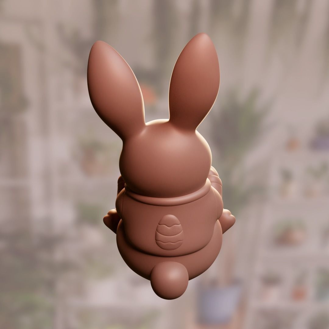EASTER BUNNY - PLANT POT - PRINT IN PLACE- Planter - NO SUPPORTS 3D print model_3