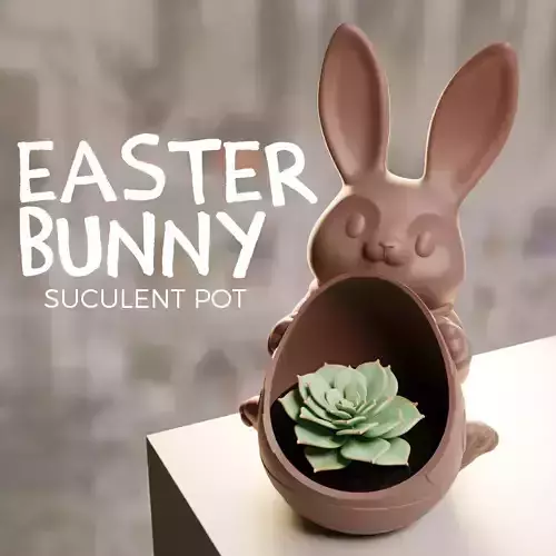 EASTER BUNNY - PLANT POT - PRINT IN PLACE- Planter - NO SUPPORTS