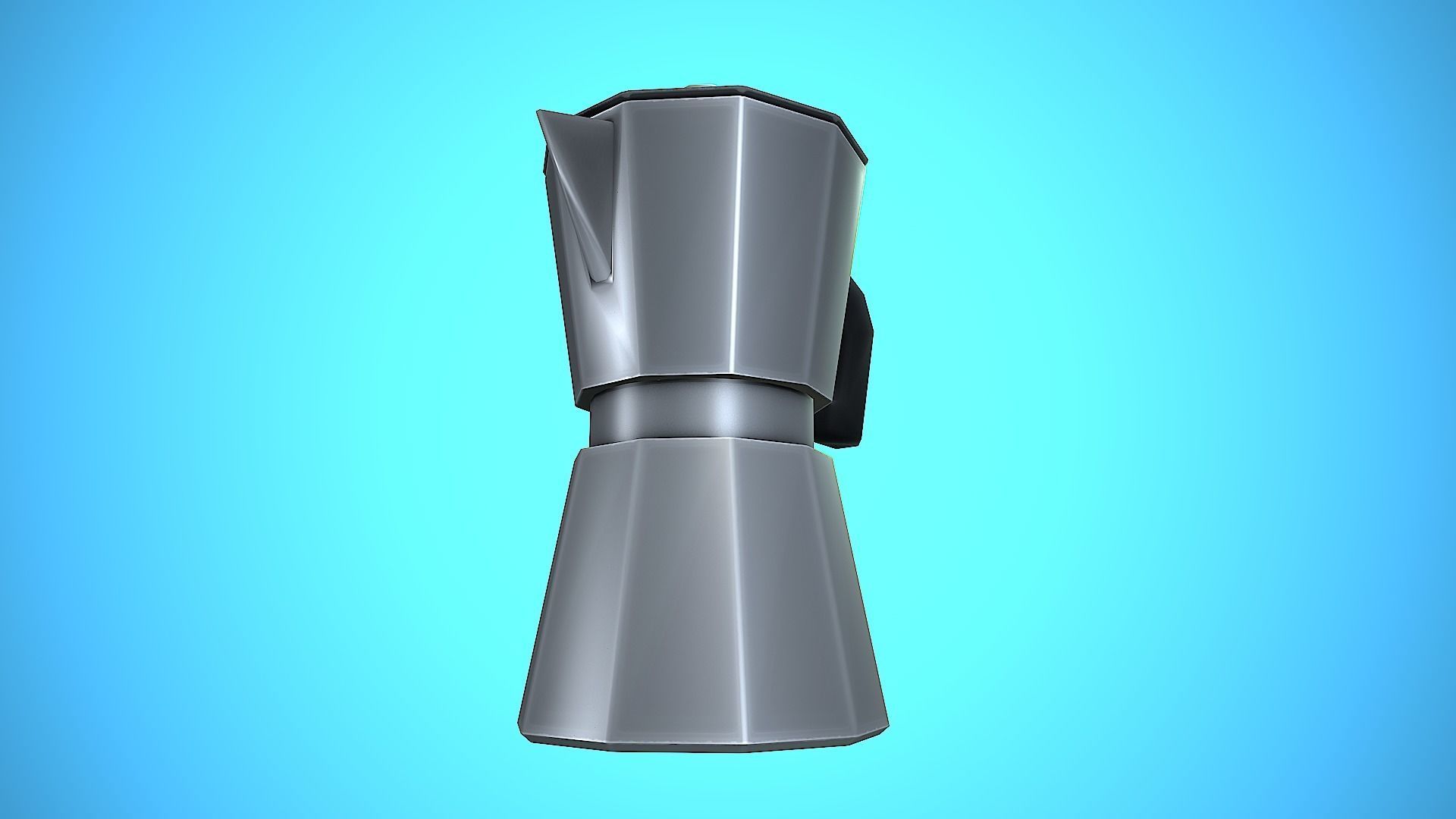 COFFEE MAKER TITANIUM KITCHEN CARTOON STYLIZED VINTAGE Low-poly 3D model_12
