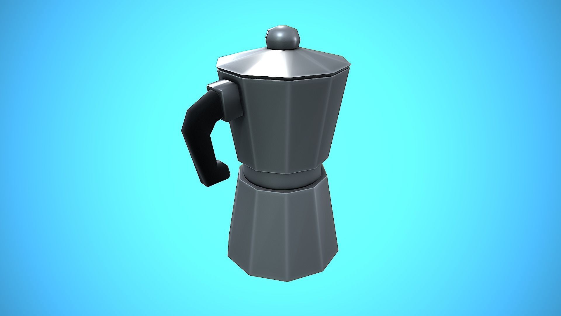 COFFEE MAKER TITANIUM KITCHEN CARTOON STYLIZED VINTAGE Low-poly 3D model_9