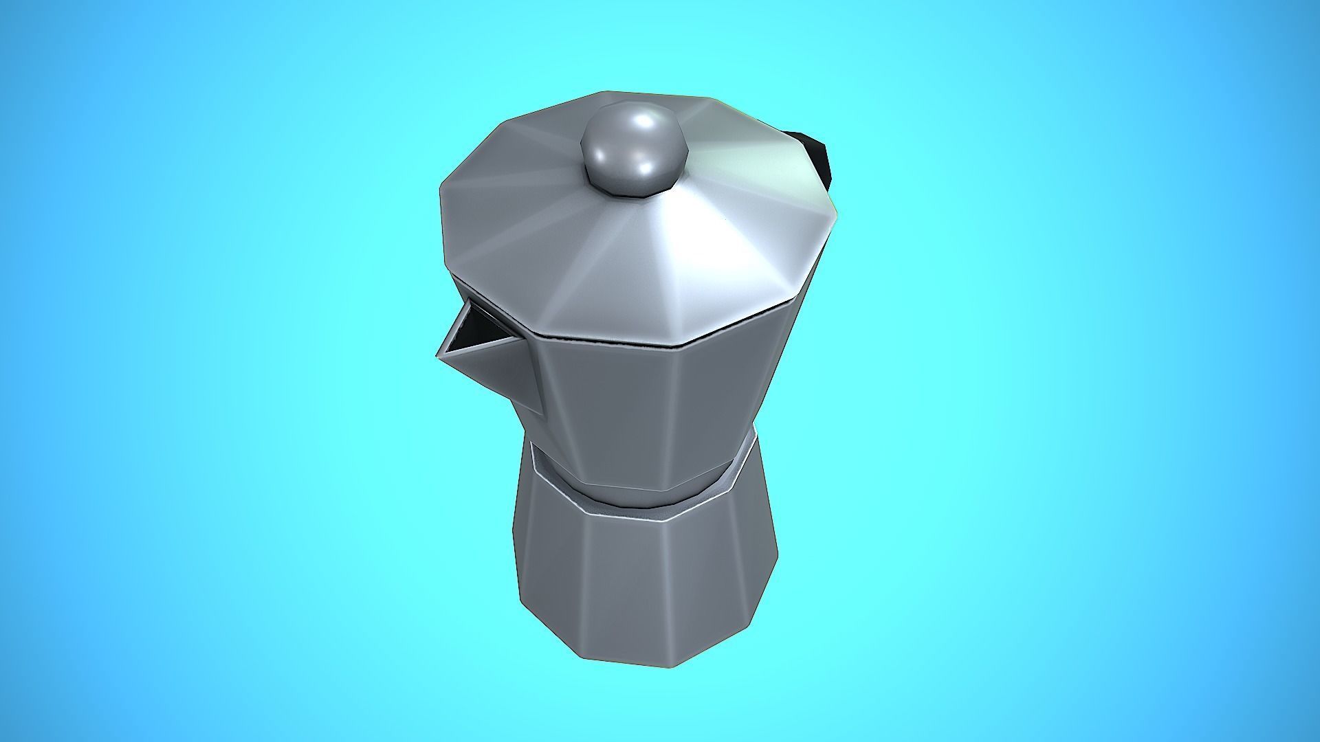 COFFEE MAKER TITANIUM KITCHEN CARTOON STYLIZED VINTAGE Low-poly 3D model_11