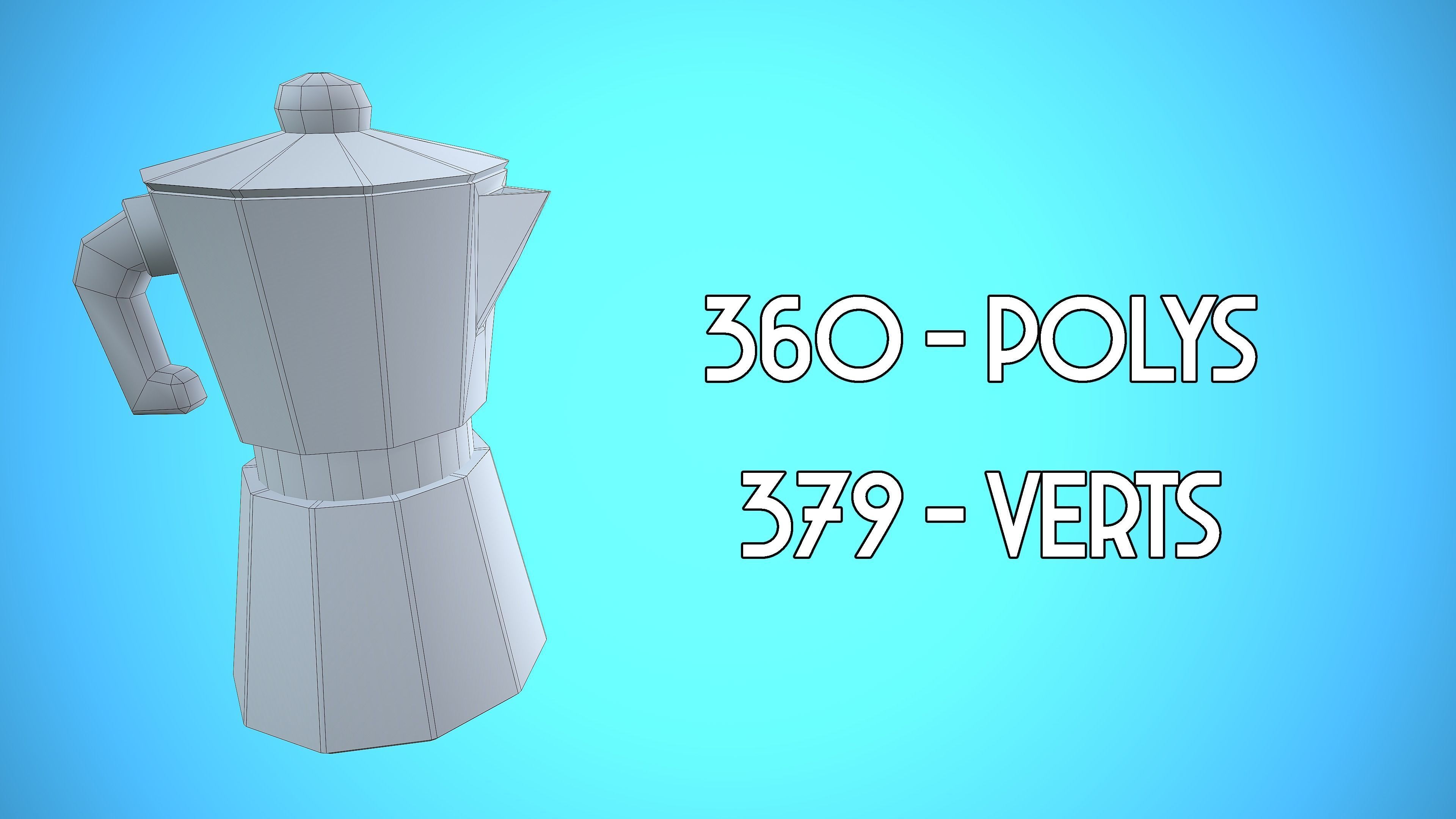 COFFEE MAKER TITANIUM KITCHEN CARTOON STYLIZED VINTAGE Low-poly 3D model_6