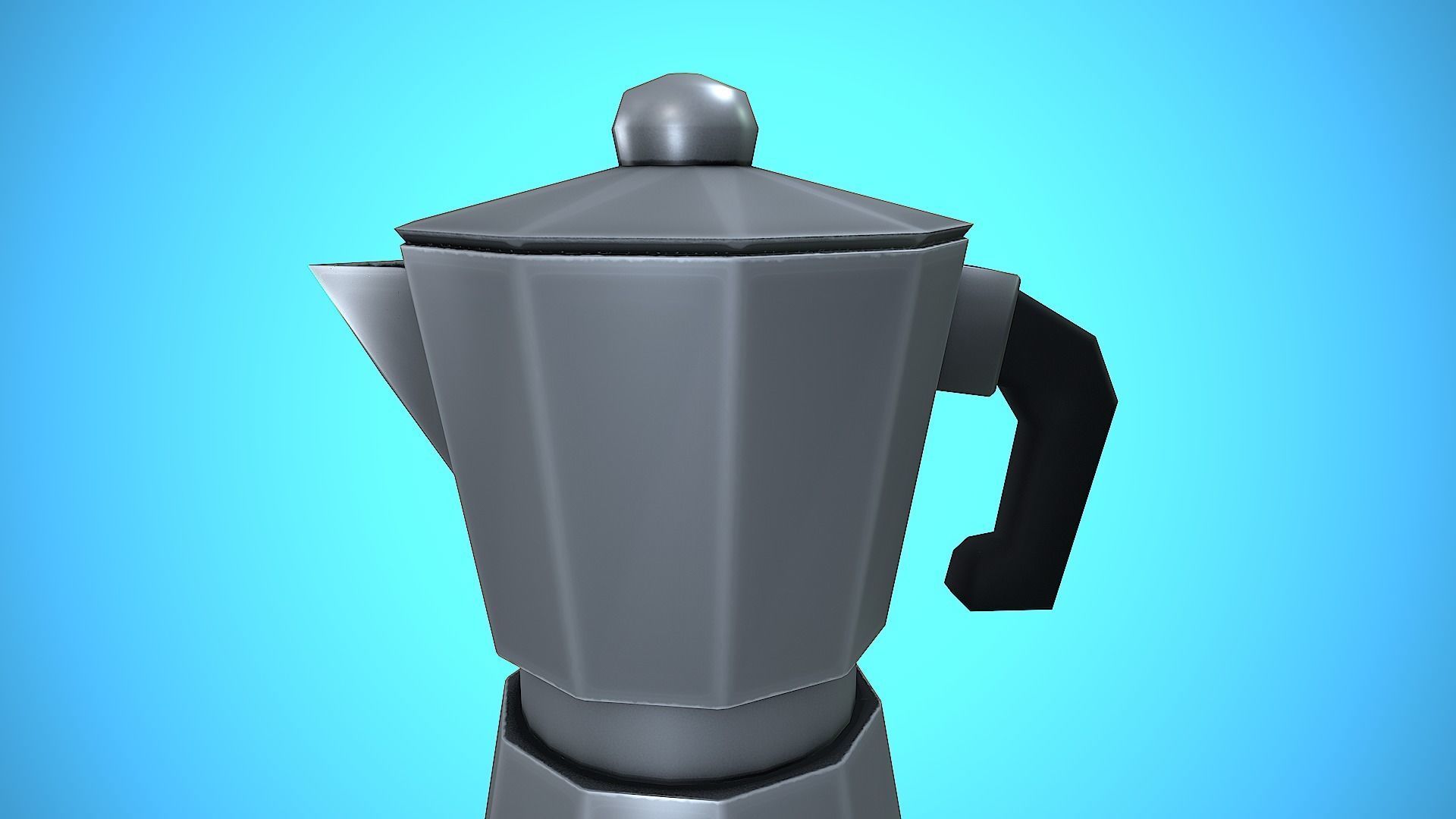 COFFEE MAKER TITANIUM KITCHEN CARTOON STYLIZED VINTAGE Low-poly 3D model_13