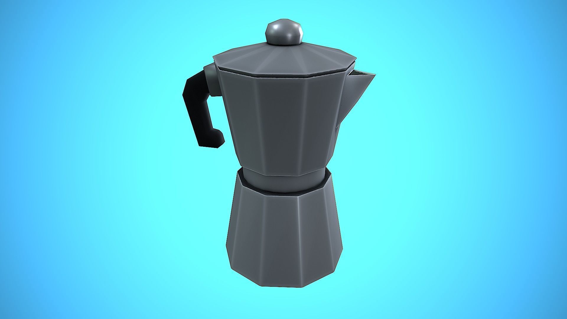 COFFEE MAKER TITANIUM KITCHEN CARTOON STYLIZED VINTAGE Low-poly 3D model_7