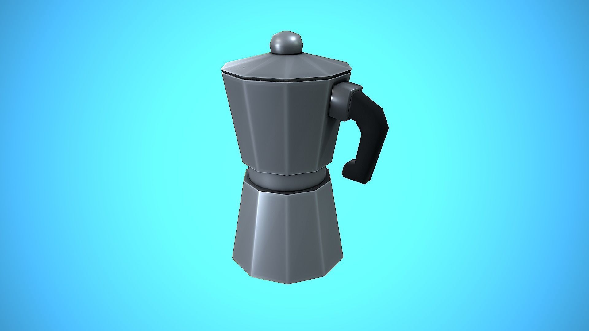 COFFEE MAKER TITANIUM KITCHEN CARTOON STYLIZED VINTAGE Low-poly 3D model_10