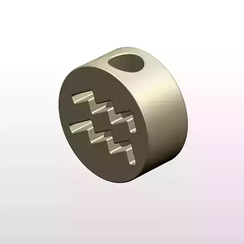3D-printed Straw Topper Aquarius zodiac sign 3D print model