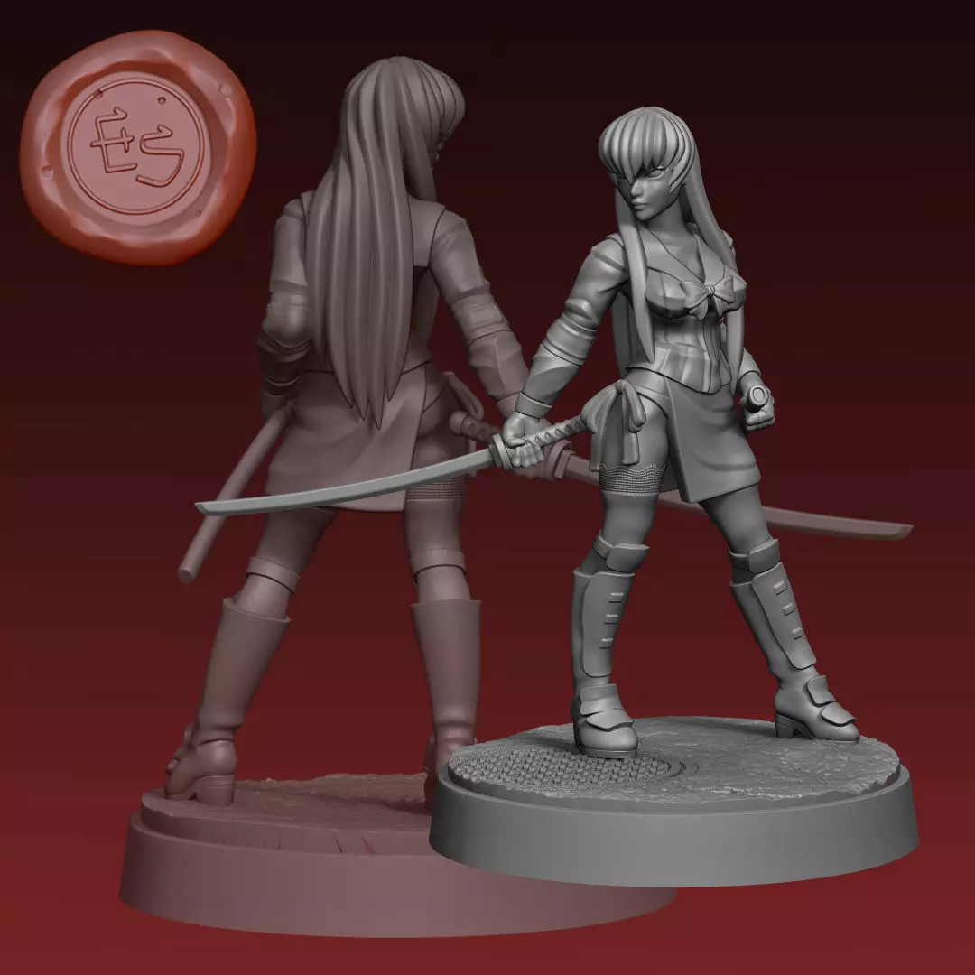 Saeko Busujima - Highschool of the Dead - 32mm Miniature 3D print model