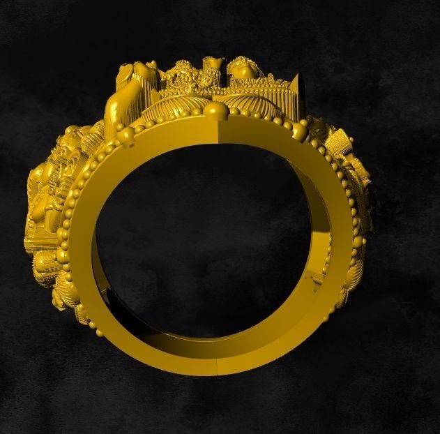 siva parvathi ganesh ayyappa kumara swami ring 3D print model_3