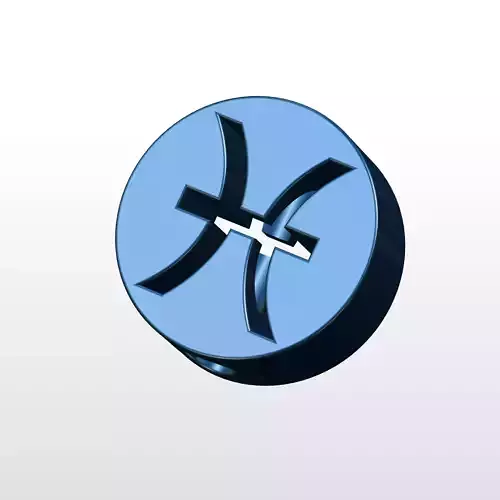 Straw Topper Pisces zodiac sign 3D print model