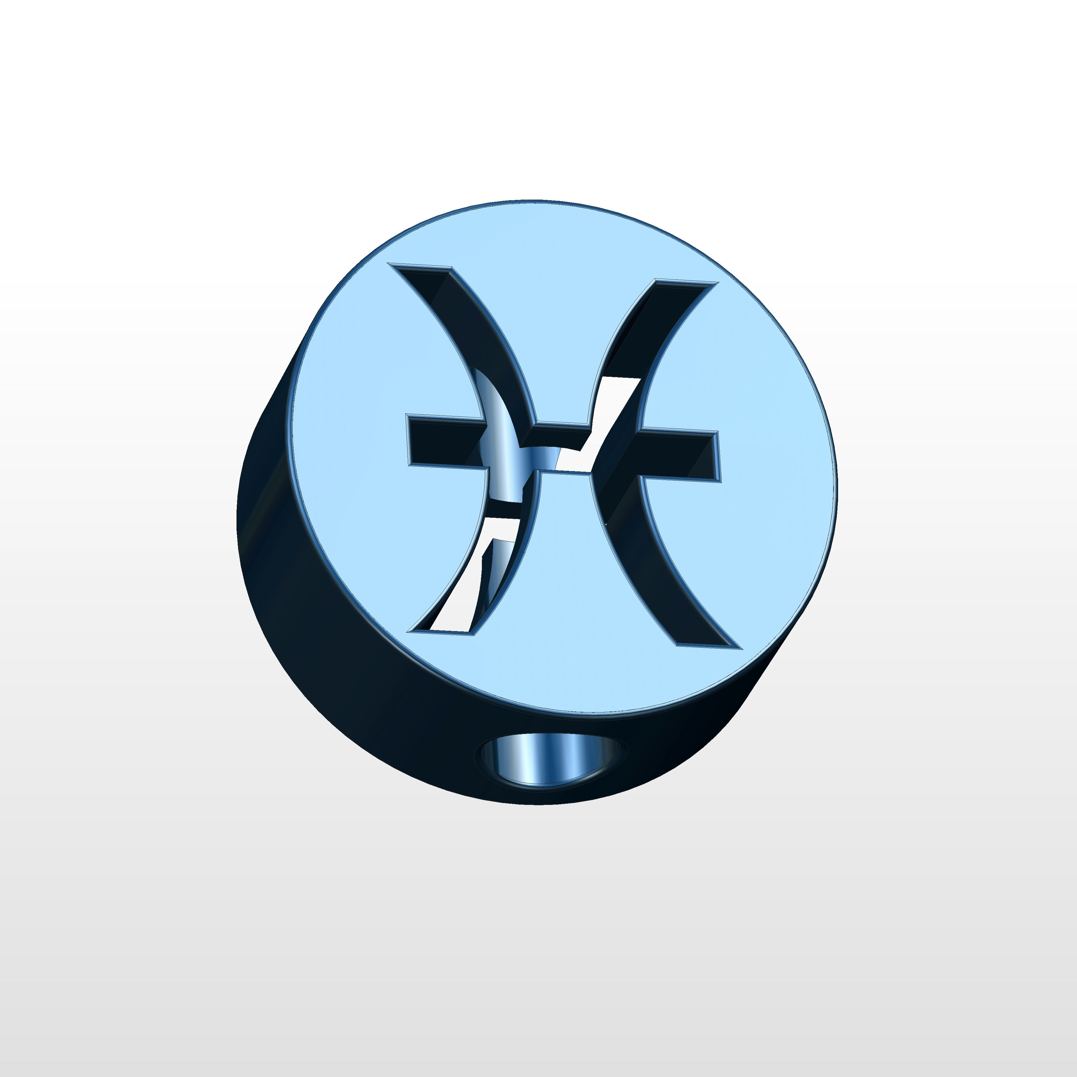 Straw Topper Pisces zodiac sign 3D print model_3