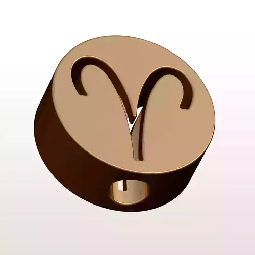 3D model Straw Topper  Aries zodiac symbol 3D print model